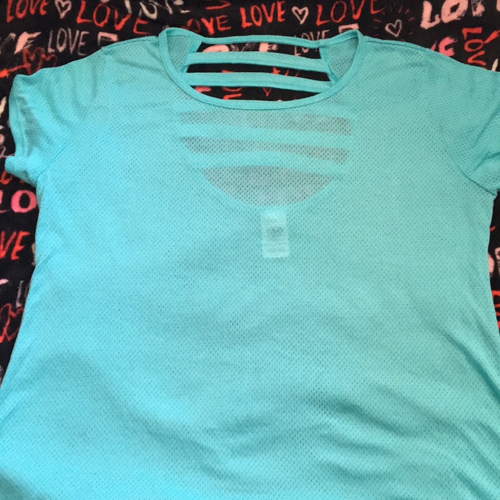 Blue workout shirt